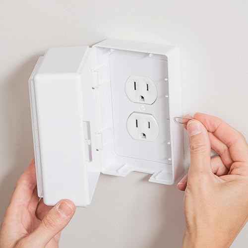 Baby Block Award-Winning Wall Outlet Cover Box to Prevent Plug from Being Unplugged | Power Outlet Covers Baby Proofing | Childproof Electric Locking Box | Child Safety Socket Protector Lock