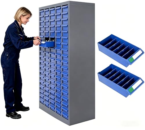 100-Drawer Nut & Bolt Organizer Cabinet with ABS Drawers, 26 x 9 x 46 in