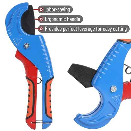 Bates- PEX Pipe Cutter, Cutting Range 1/8"-1-5/8", PEX Tool, PEX Tools, Rubber Hose Cutter Tool, PEX Cutter Tool, PEX Cutters, Plastic Pipe Cutter, Pipe Cutters Plumbing, Tube Cutter