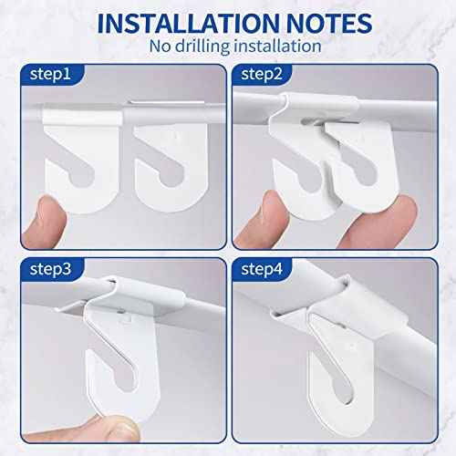 Wakhow 10 Pairs Drop Ceiling Hooks for Hanging, Suspended Track Ceiling Tile Clips, Ceiling Grid Hangers for Decorations from Classroom, Office, Home, Wedding, Hold Up to 20 lbs, 1" W X 1¨ö" H