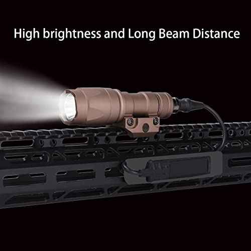 Tactical Flashlight Rifle Weapon Light M300A -Mini LED Tactical Light with Pressure Switch, 400 Lumens Flashlight for Picatinny Rails