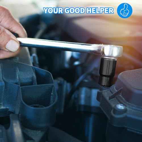 Meccion 3/8 Inch Drive Impact Socket 7mm Metric, 6 Point Cr-Mo Deep Socket, 63mm Length