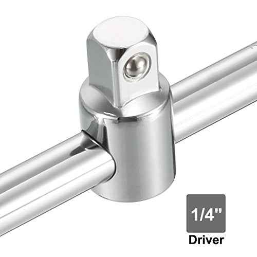 uxcell 1/4 Inch Drive Sliding Wrench Breaker Bar Adjustable T-Handle Socket Hand Tool