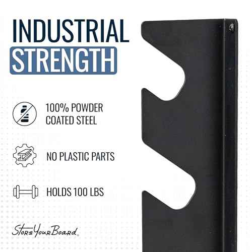 StoreYourBoard Shed Tool Organizer Wall Mount, Garage Organization, Garden Tool Organizer for Shovels and Rakes, Solid Steel Holds 100 lbs