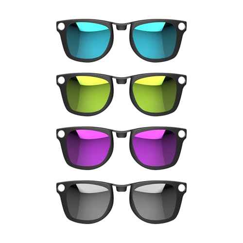 4Pcs Polarized Clip for Ray-Ban Meta Wayfarer & Gen 2 (RW4006/RW4012 Regular 50-22), Discoloration Clip for Meta Wayfarer Gen 2 Protect Your Eyes, Cool and Fashion (Silver+Blue+Yellow+Purple)