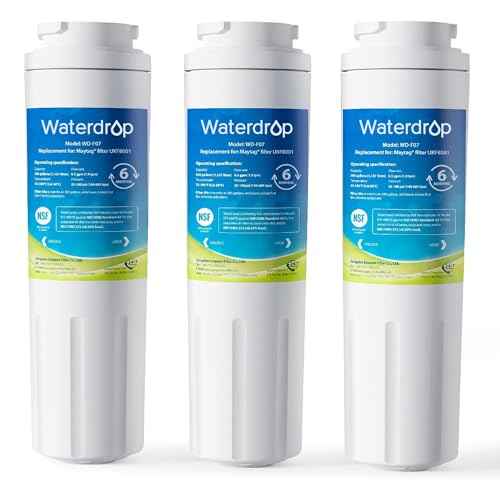 Waterdrop EDR4RXD1 Replacement for EveryDrop¢ç Filter 4, Whirlpool¢ç UKF8001, 4396395, Maytag¢ç UKF8001AXX-200, UKF8001AXX-750, WD-F07, Refrigerator Water Filter, 3 Filters (Package May Vary)