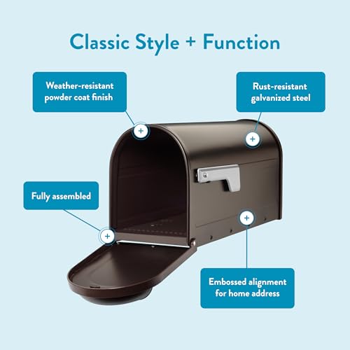 Architectural Mailboxes Winston Post Mount Mailbox Rubbed Bronze - USPS Approved