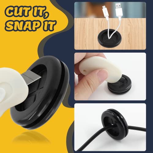 6pcs 3/4" ID 1" Drill Hole Rubber Grommets Black - Double-Sided Cable Plugs