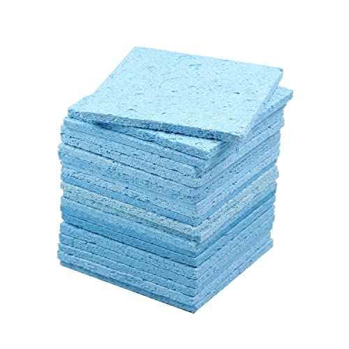 Fielect 20Pcs Soldering Sponge 60mmx60mmx11mm for Iron Tips, Soldering Iron Cleaning Sponge Solder Tip Clean Pads