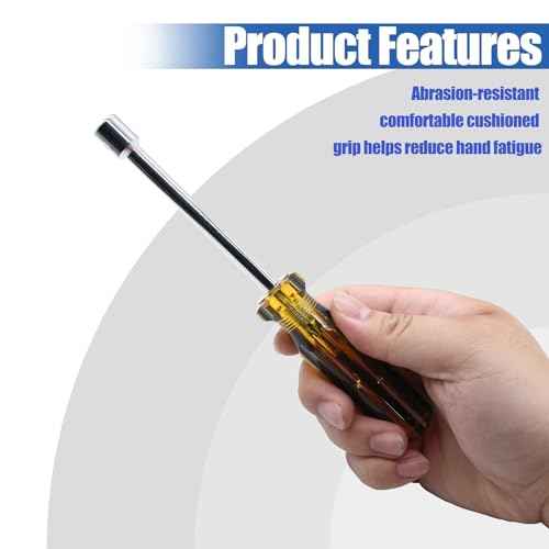 2Pcs 8mm Socket Wrench Screwdriver, Hexagon Nut Driver with Steel Cushion Grip for Easy Hand-Making and Repair Projects