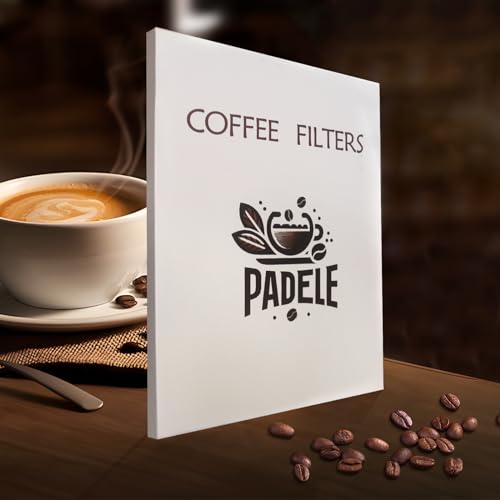 PADELE Natural Coffee Filters #4 Cone 200 Count for 8-12 Cup Drip Coffee