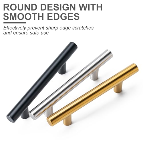 Aegero 10 Pack Matte Black Cabinet Handles 5 Inch Length, 3 Inch Hole Center, Modern Kitchen Hardware