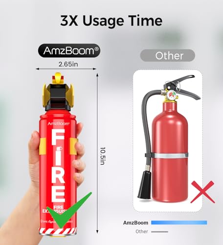 AmzBoom Water-Based Fire Extinguishers 3 Pack for Home, Car, Boat - Portable & Eco-Friendly
