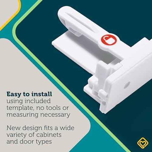 Safety 1st - Secure-to-Explore Adhesive Cabinet Locks Baby Proofing, Child Locks for Cabinets and Drawers (4 Locks), White