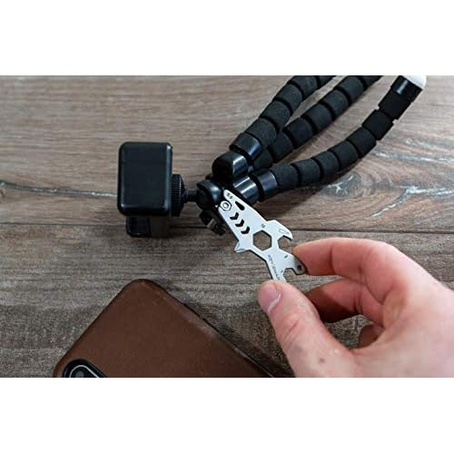 KeySmart AllTul Shark - 4-in-1 Everyday Carry Multi-Purpose Keychain Multitool with Bottle Opener, Wrench, Philips Head, and Flat Head Ideal Utility Tool for Camping, Fishing Etc.