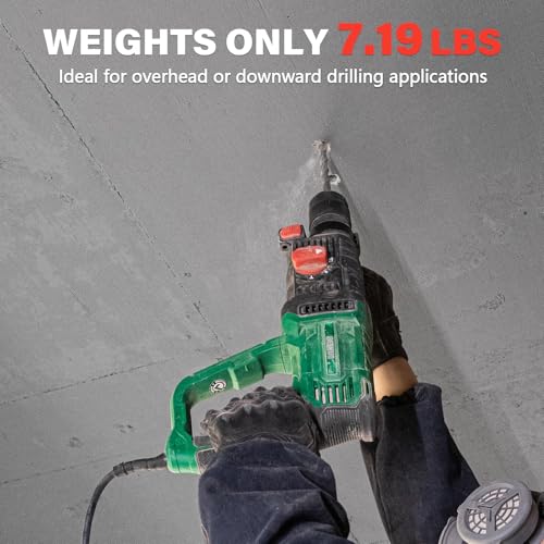 DESHUO 1" SDS-Plus Lightweight Rotary Hammer Drill with No Adapter - 9Amp, 4 Modes