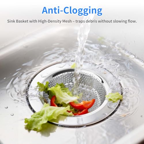 Chefbee 4.4-Inch Stainless Steel Kitchen Sink Drain Strainer Food Catcher 4PCS