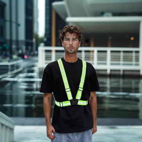 Adjustable Reflective Safety Vest-360¡Æ Silver Straps for Cycling,Construction