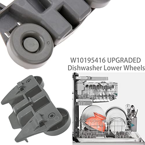 W10195416V 4pk Dishwasher Wheel Replacement for Maytag KitchenAid Whirlpool Kenmore - 1.59in x 2.83in