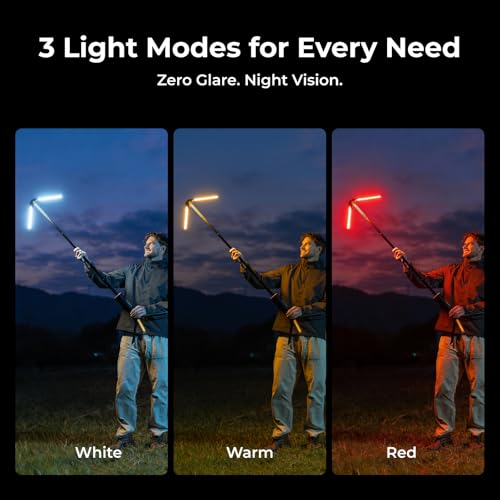 BougeRV Black Telescopic Camping Lantern 15600mAh Rechargeable Bright Flood Light