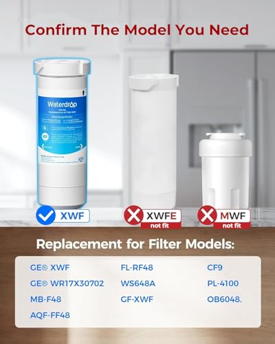 Waterdrop XWF Water Filter Replacement 3-Pack for GE WR17X30702 No Chip - Compatible