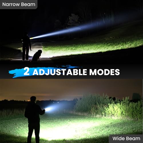 THY TRY Flashlights High Lumens - 2 Pack, Rechargeable Flashlights 90000 High Lumens, Super Bright LED Flashlight with 7 Modes, High Powered Flash Light for Home, Outdoor Activities