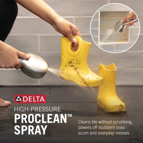Delta Spotshield Brushed Nickel 6-Setting 2-in-1 Dual Shower Head with Handheld Hose