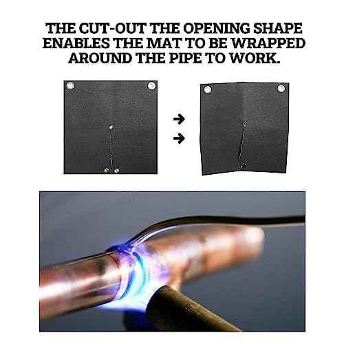 Zlirfy Welding Blanket,Heat Shield Welding Pad,12''x12'' Flame Protector Pad Plumbing Hole Propane Torch,Soldering Torch Flame Protector,High Temp Heat Resistant Cloth for Soldering Copper Pipe