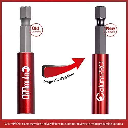 2PCS 12inch Strong Magnetic Drill Bit Extension Holder for Impact Driver,1/4" Hex Shank S2 Steel Magnetic Screwdriver Extension,Drill Bit Extender