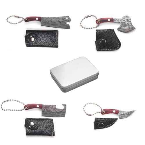Mini Knife Set,Tiny Knife Set with Sheath,Mini Pocket Knives for Knife Collectors Gifts and Package Opener Box Cutter (4)