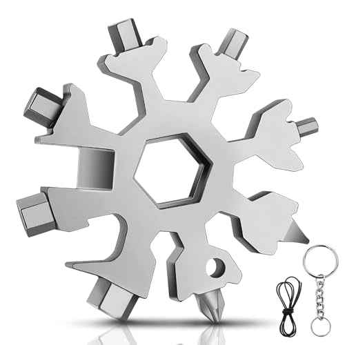 Stocking Stuffers for Men, Christmas Stocking Stuffers for Adults,19-In-1 Snowflake Multitool, Tools for Men,Cool Birthday Gifts for Dad Husband Boyfriend, Gadget Mens Gifts Ideas,Snowflake Multi Tool
