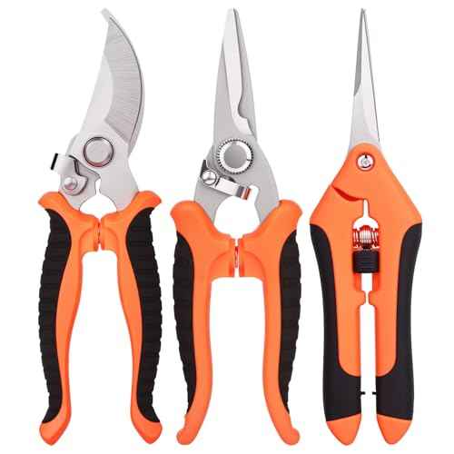 3 pcs garden shears Stainless steel Gardening scissors Pruning shears for gardening For pruning scissors flowers fruit trees