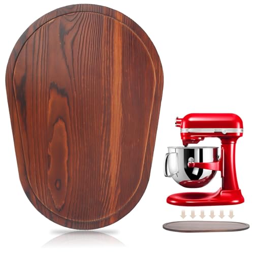 GIASSVIO Pine Wood Mixer Slider for KitchenAid 5.5-8 Qt Stand Mixers (Brown) – Countertop Caddy & Sliding Mat