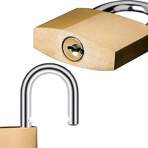 Key Locks, Shackle Length 2.63in, Long Shackle Padlocks with Keys, Gym Locker Padlocks, High Security Padlock, for Indoor, Gate, Garage