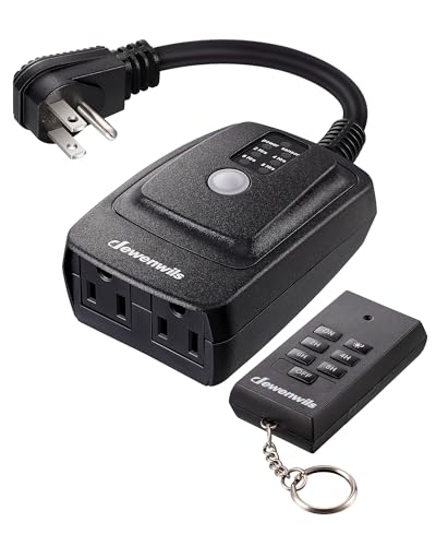 Outdoor Timer with Photocell & Remote Control, 100FT RF Range, Waterproof