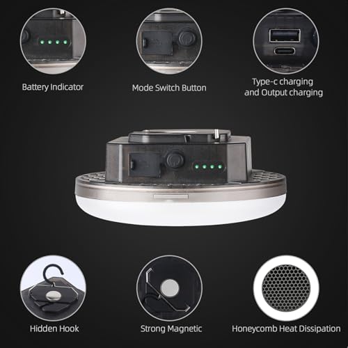 40W Rechargeable LED Camping Lantern - Waterproof Portable Light 5000Lm for Tents & Outdoors