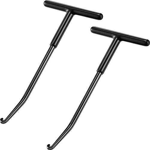 2 Pieces Exhaust Spring Puller Tool Hooks Tool Exhaust Hangers Removal Motorcycle Trampoline T Handle Hooks Expander Snowmobile Puller Pipe for Dirt Bike(Black)