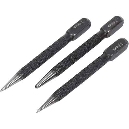 3Pcs 10cm Black High-Carbon Steel Center Punch Set Non Center Punch for Alloy Steel Metal Wood Marking Drilling Tool Center Punches Punches Hand Tools, Center Punches