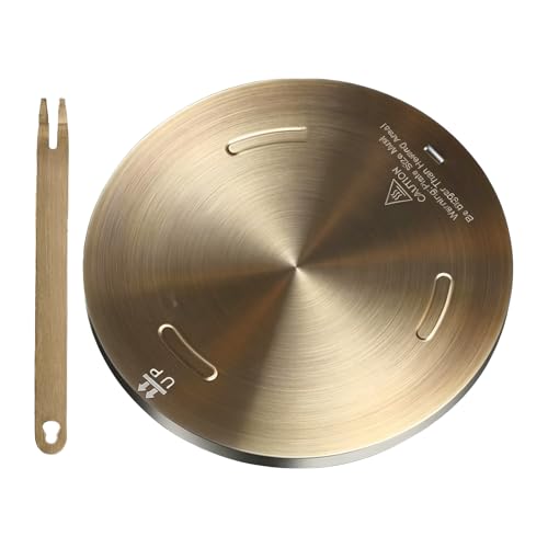 11inch Grourarty Stainless Steel Induction Heat Diffuser Plate with Handle, Gold 11inch