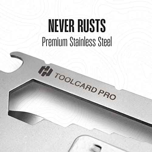 Multitool Card - Credit Card Multitool - Wallet Size Slim, Minimalist, Stainless Steel - Multipurpose Survival Card With Can Opener, Screwdrivers, Wrench, Ruler, Money clip by Hayvenhurst