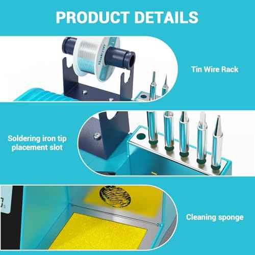 90w Soldering Station, Electronic Digital Display Soldering Iron Station Kit with 3 Presets Modes, 356¢µ¢¦896¢µ,¡ÆC/¡ÆF Conversion,Sleep Mode, 5 Extra Solder Iron Tips,Solder Sucker,Soldering Wire,Tweezers