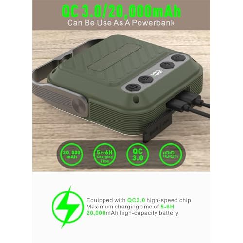 20000mAh Rechargeable LED Camping Lantern - 1600LM, QC3.0 22.5W, 4 - Color Switch, IPX5 Waterproof - Perfect for Camping, Hiking & Emergency Situations(Green)