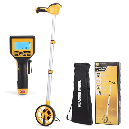Yunir Digital Distance Measuring Wheel with Backlit Display, 23-40in Extendable, Memory Save 5 Data