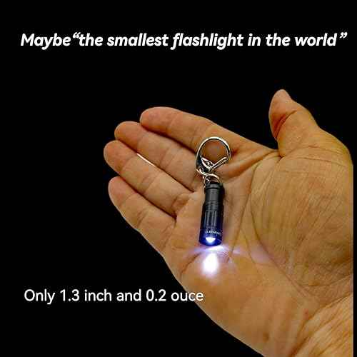 e1 Smallest Keychain Flashlight Micro Tiny Mini Keychain Light Long-Lasting Safety Light for Everyday Carry Emergencies Outdoor Dog Walking Hiking Camping Nice Gift for Parents Kids