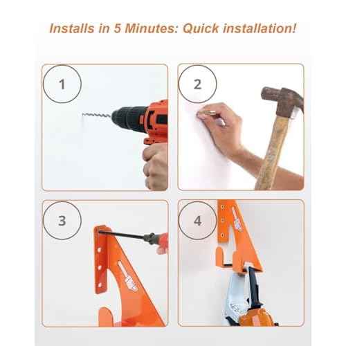 Chainsaw Holder -2 Pack- 180LB Heavy-Duty Alloy Steel Wall Mount Set, Chainsaw Accessories, Universal Fit for Stihl, Husqvarna, Echo Saws, Rust-Proof & Space-Saving Design (Garage, Workshop)