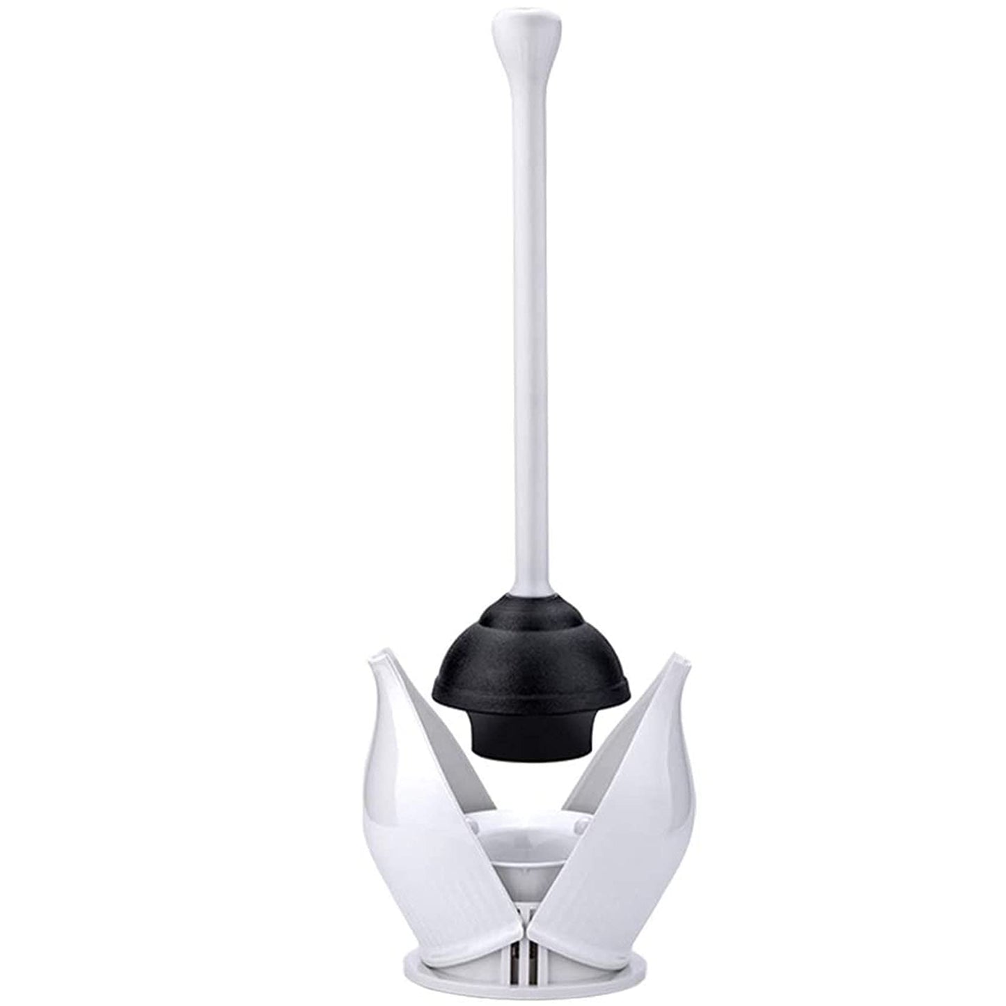 YANXUS Toilet Plunger, Hideaway Toilet Plungers with Caddy, Plungers for Bathroom with Holder, Heavy Duty Toilet Plunger with Holder - White
