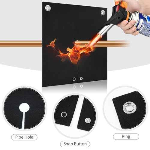 TOHONFOO Welding Blanket Fireproof, Opening Shape Welding Mat, Heat Resistant Solder Blanket Up To 1800¡ÆF, Flame Retardant Carbon Felt Heat Shield Mat for Solder Plumbers HVAC Torch Protector