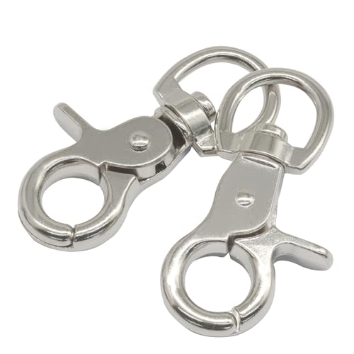 Silver Swivel Trigger Snap Hooks Pack of 10 - Stainless Steel for Crafts & Bags