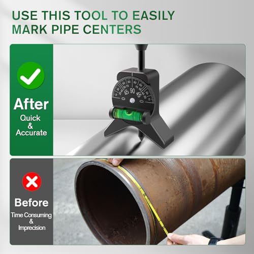 Pipe Center Finder, Pipefitter Tools w/Magnetic Centering Head,