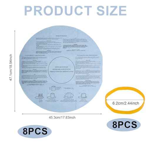 8pcs Dry Disc Vacuum Filters, Reusable Wet Dry Vac Filter Wet Dry Vacuum Cleaners Replacement Parts with Retaining Bands Compatible with Most 5 Gallon and Larger VF2002 90107